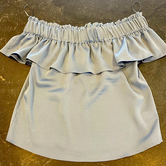 New - Express off the shoulder blouse - Light Blue - Small - Picture 1 of 5